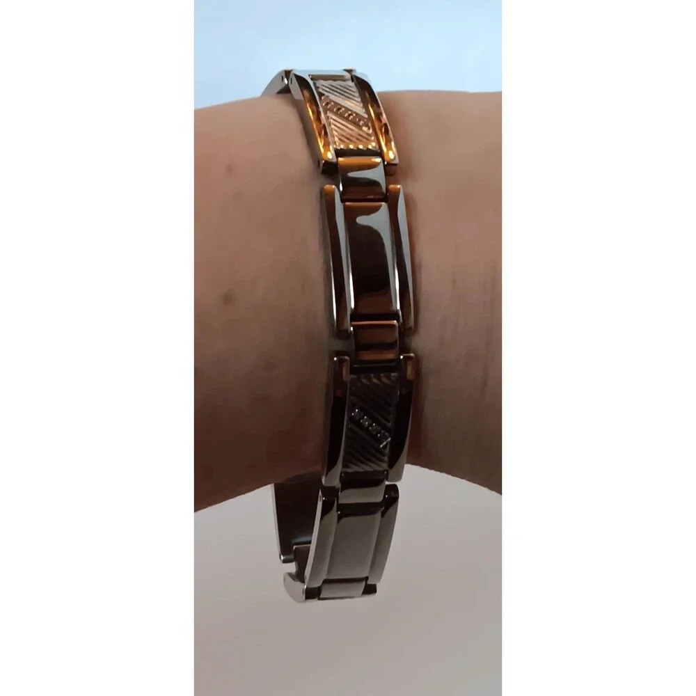 Men's 11 mm Stainless Steel & Diamond Bracelet 8.75 in